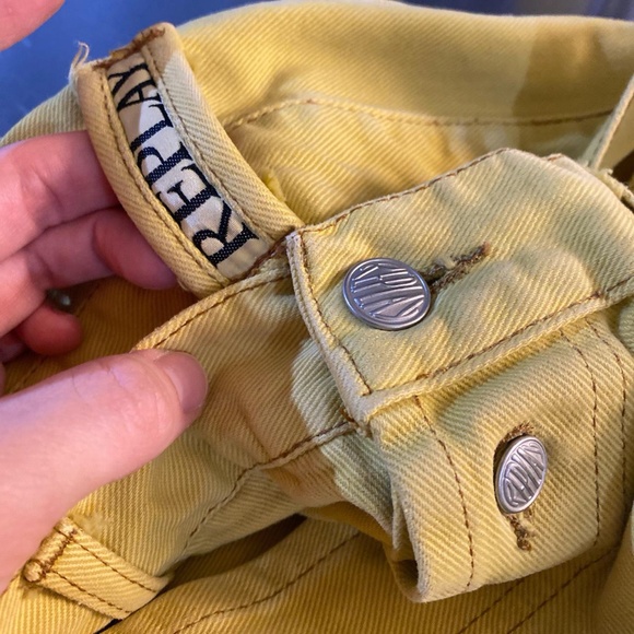 Vintage 90โs Yellow Highwaisted Replay Baggy Jeans Button Fly - Picture 3 of 3
